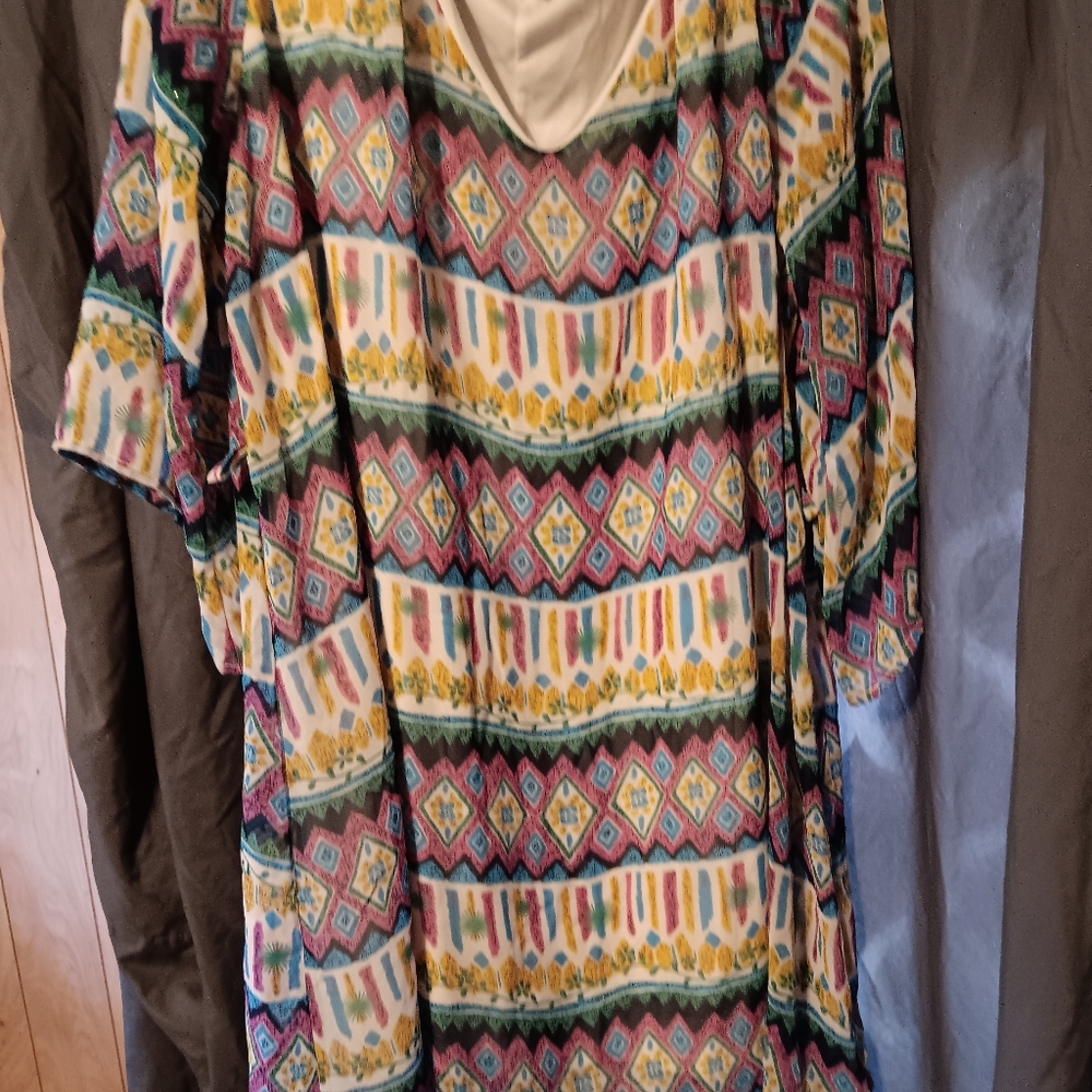 Auditions Multicolor Geometric Midi Dress